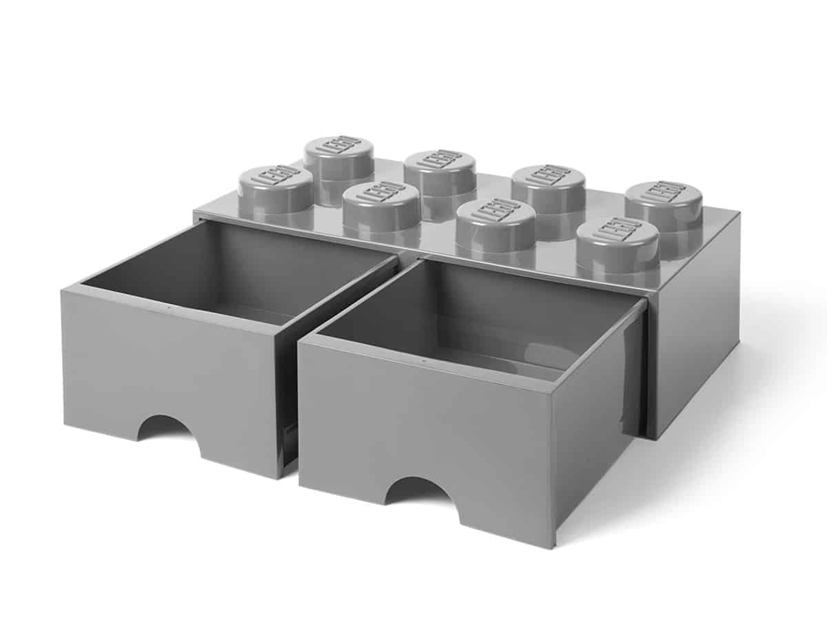 lego 5005720 8 stud medium stone gray storage brick drawer