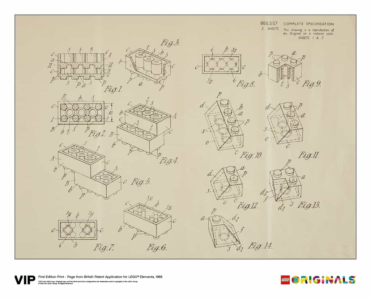 lego 5006004 1st edition print british patent 1968