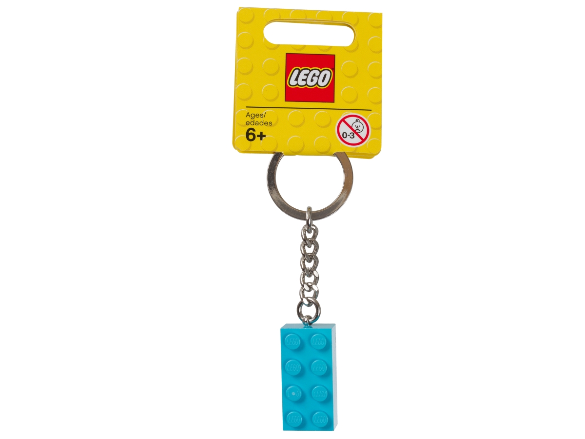 lego 853380 turquoise brick key ring